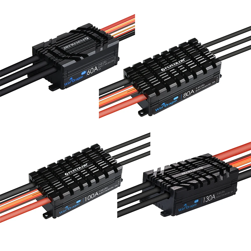 FLYCOLOR WinDragon 20A/30A/40A/60A/80A/130A ESC 5/6/7.4/8.4V Регулируемый BEC 5A 2-6S для радиоуправляемой модели самолета вертолета с фиксированным крылом