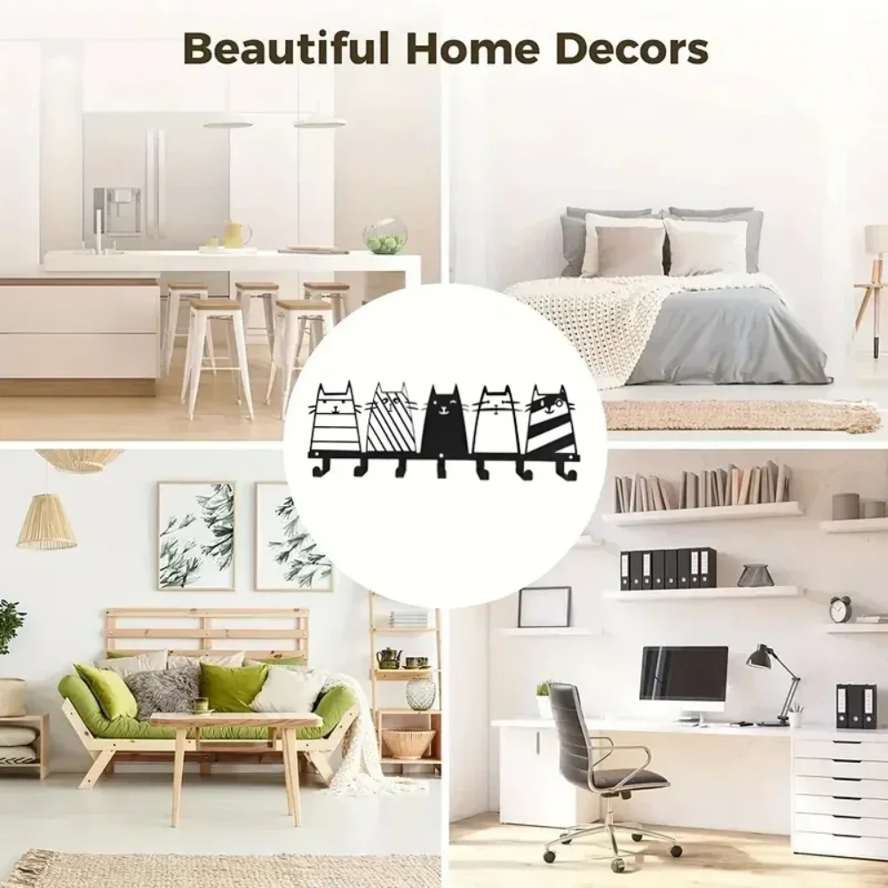 Декоративный Кошачий Крючок Железный Держатель Для Ключей Настенная