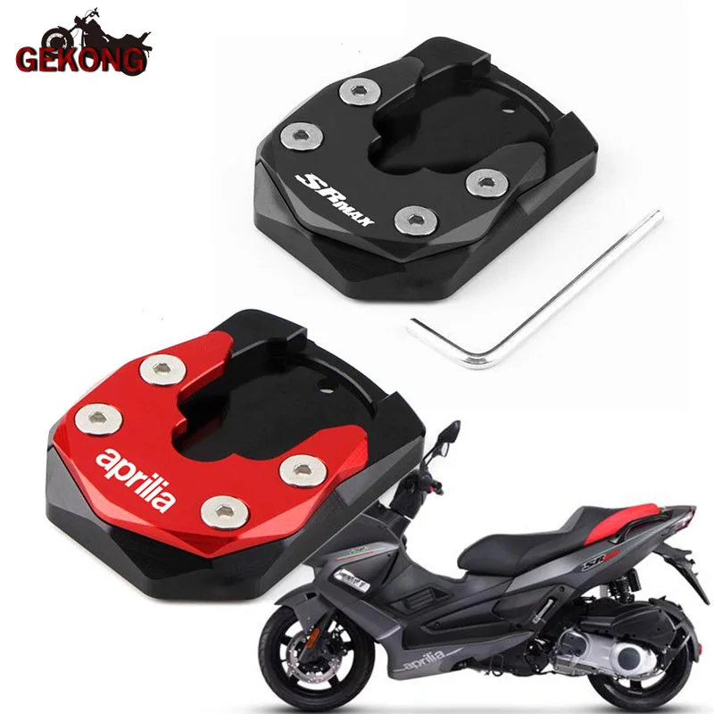 

Motorcycle CNC Kickstand Foot Side Extension Pad Support Plate Enlarge Stand For Aprilia SRMAX 250 300 SRMAX250 SRMAX300