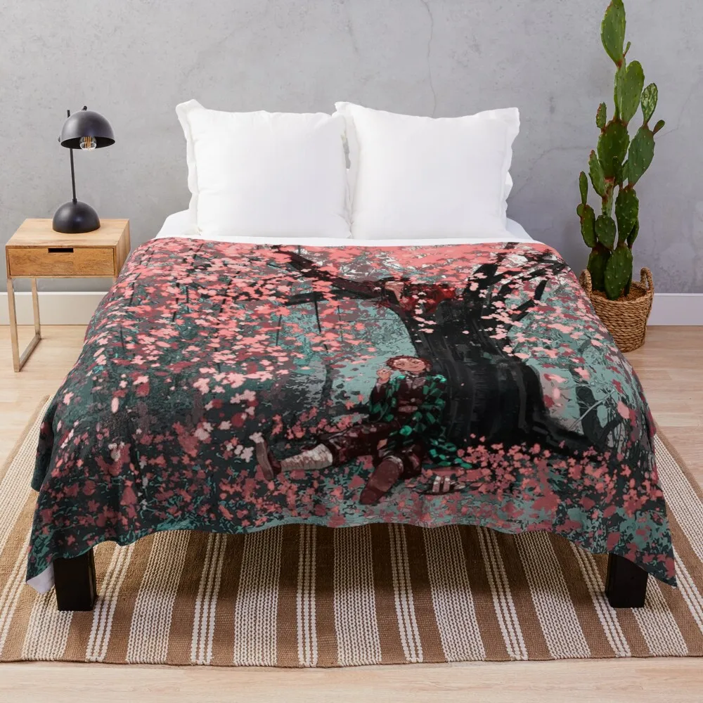 

Одеяло Nezuko Tanjirou-рассекающее демонов, огромное вязаное одеяло для дивана, роскошное Брендовое пушистое одеяло