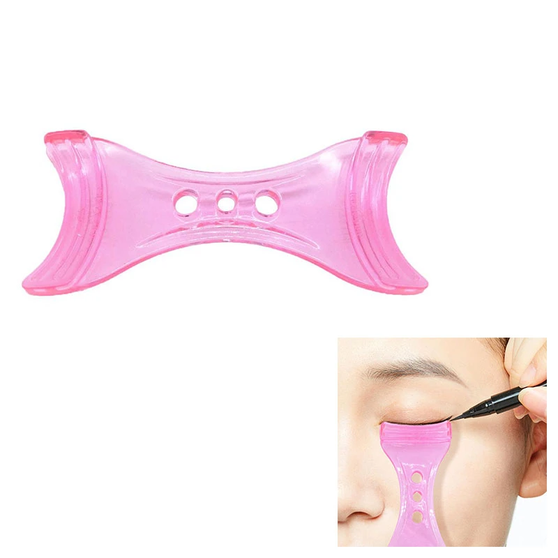 3 In 1 Makeup Mascara Shield Guard Eye Lash Mascara Applicator Comb Eyelash Curling Makeup Brush Curler Eye Makeup Stencils Pink images - 6