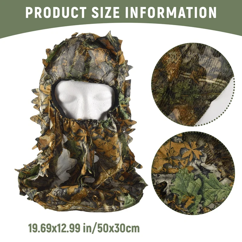 Камуфляжная охотничья 3D маска для лица с капюшоном уличный головной убор охоты и