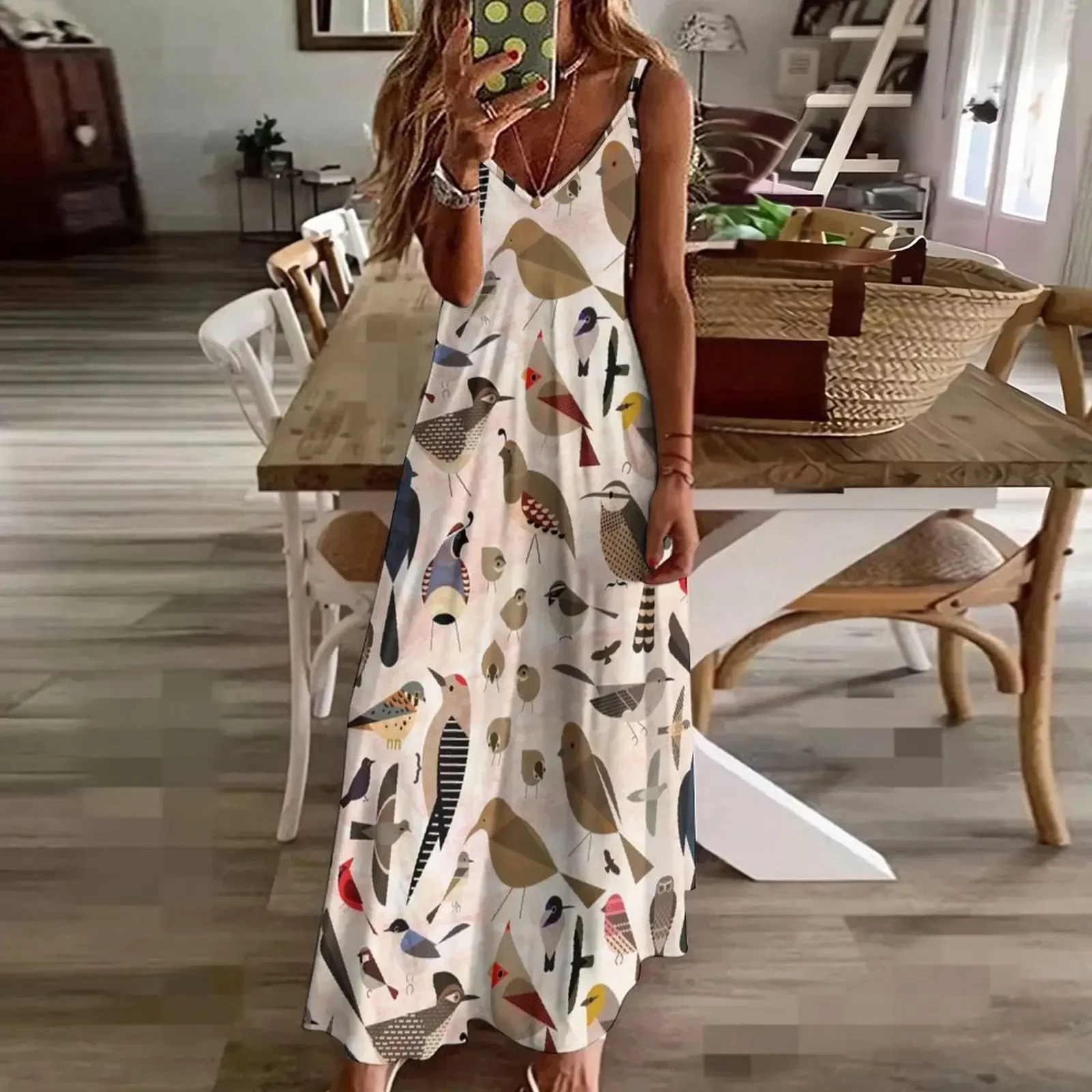 Платье без рукавов с птицами Sonoran женское элегантное свадебное платье