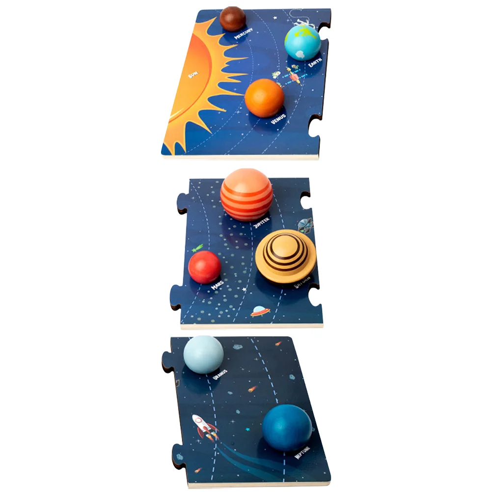 

Solar System Matching Toys Children Planets Kids Space 3-5 Cognition Wood Puzzles Learning Children's