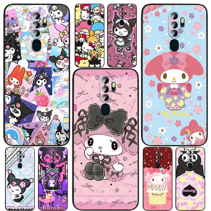 

Pink girl Melody Sanrio For OPPO Find X5 X3 X2 Neo Lite A74 A76 A72 A55 A54S A53 A53S A16S A16 A9 A5 5G Black Phone Case