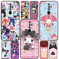 pink girl melody sanrio for oppo find x5 x3 x2 neo lite a74 a76 a72 a55 a54s a53 a53s a16s a16 a9 a5 5g black phone case
