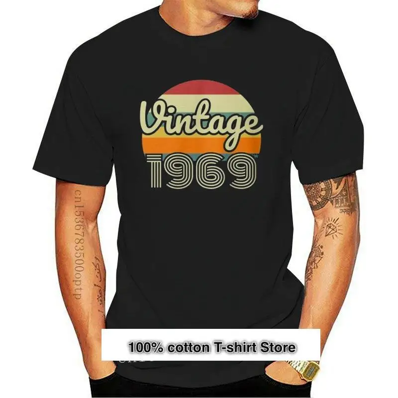 

Camiseta Vintage de 50 ° cumpleaños para hombre, camisa negra, ropa M Xl 2Xl 3Xl, 1969