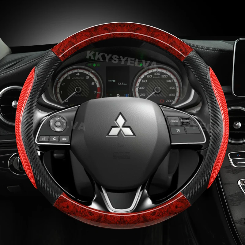 

Чехол на руль из красного дерева для Mitsubishi Outlander Mirage ASX 2012-2019 Eclipse Cross 2017-2019 L200 2015-2017