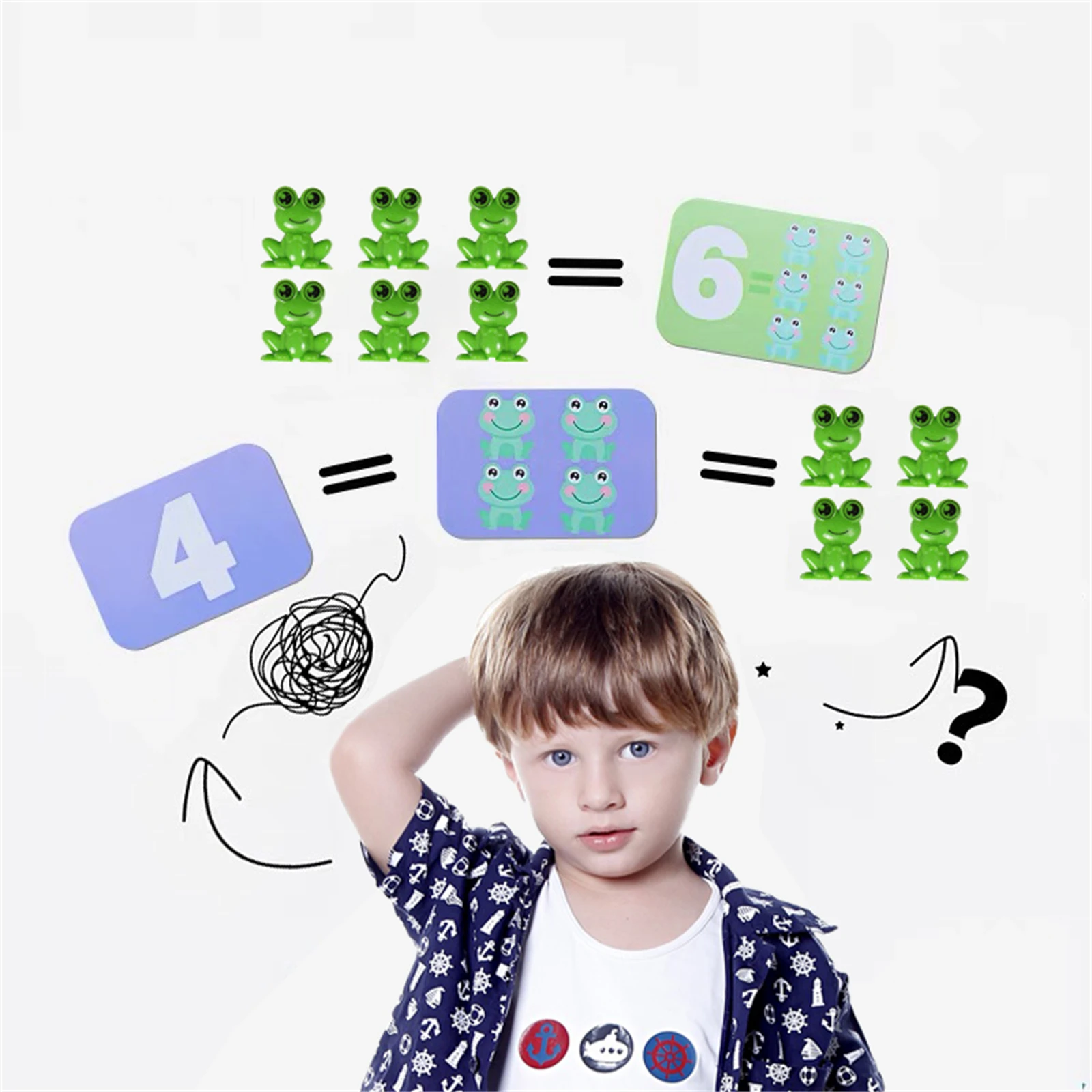 Обучающие игрушки для дошкольного математического обучения в виде лягушек |