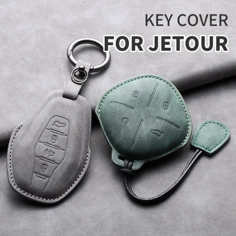 Фото Кожаный Автомобильный брелок для ключей с 4 кнопками, оболочка для Chery Jetour X70 X90 X95 Plus 2020 2021 2022 2023, аксессуары для ключей №5