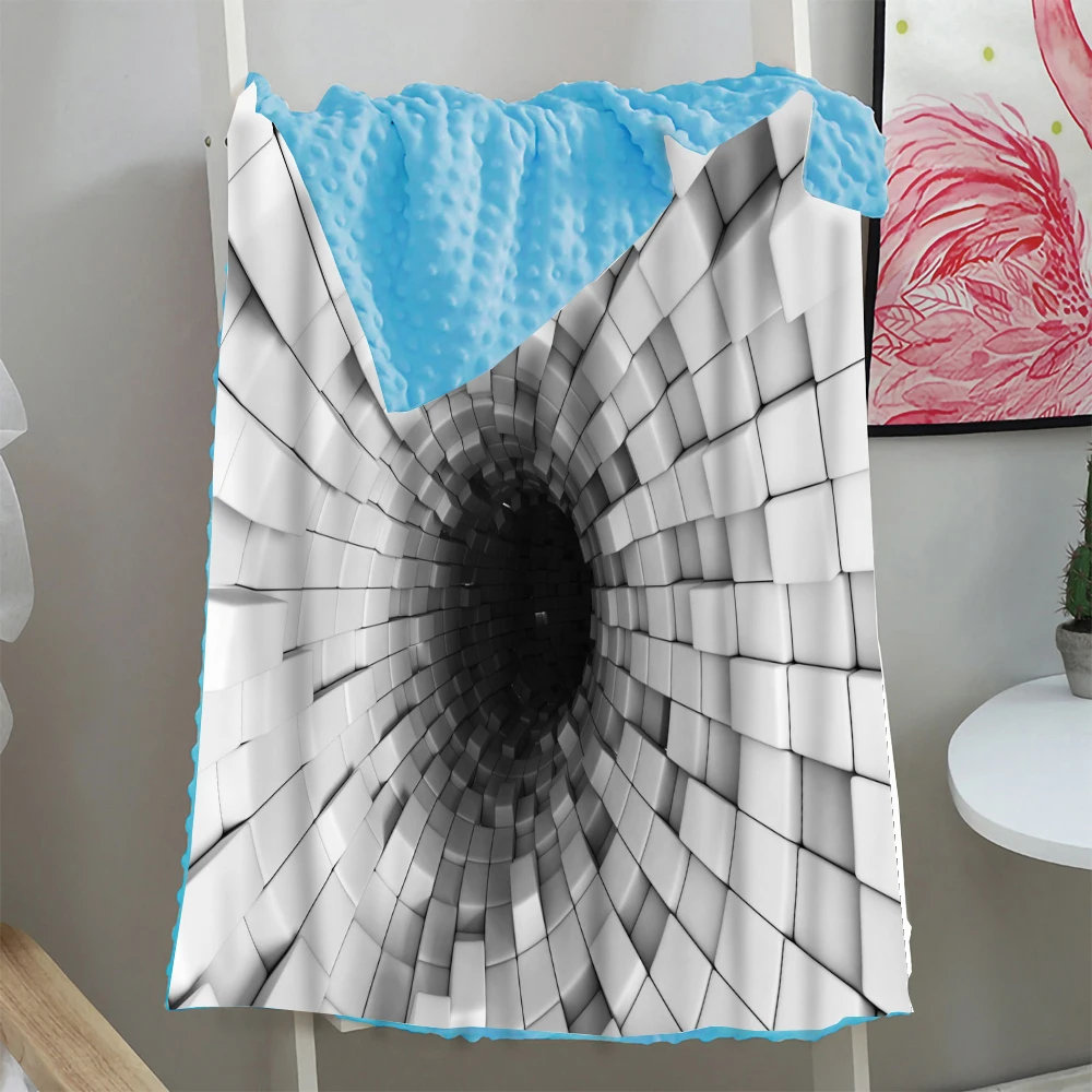 

3D Abstract Retro Pattern Throw Blanket Peas Bean Bubble Couple Sheep Wool Blanket Wool Blankets For Baby