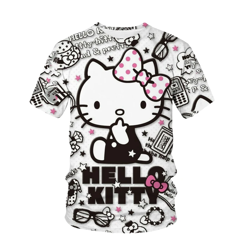 

T-Shirt Women Hello Kitty Cartoon Anime 3D Printing Harajuku T-Shirt Casual Fashion T-Shirt Hello Kitty T-Shirt Women's T-Shirt