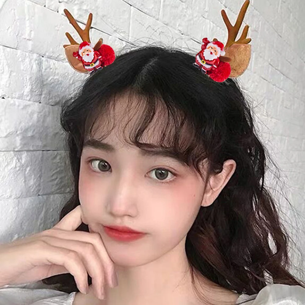 

New Christmas Hairpin Antler Hair Clips Deer Ear Christmas Party Headbands Festival Rubber Bands Ball Hair Accessories Gifts
