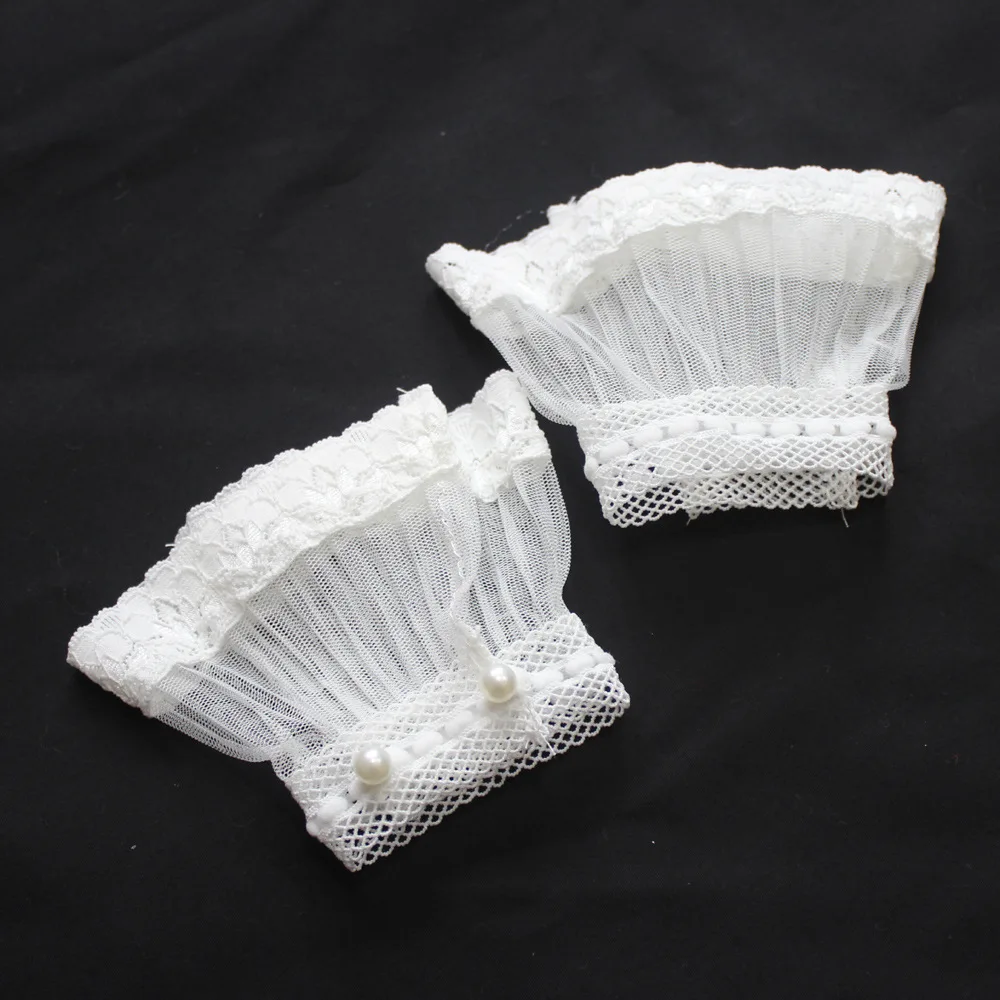 

Сетчатая рубашка ручной работы, съемные рукава для женщин, манжеты с гудками, складки, съемные манжеты сплошного цвета