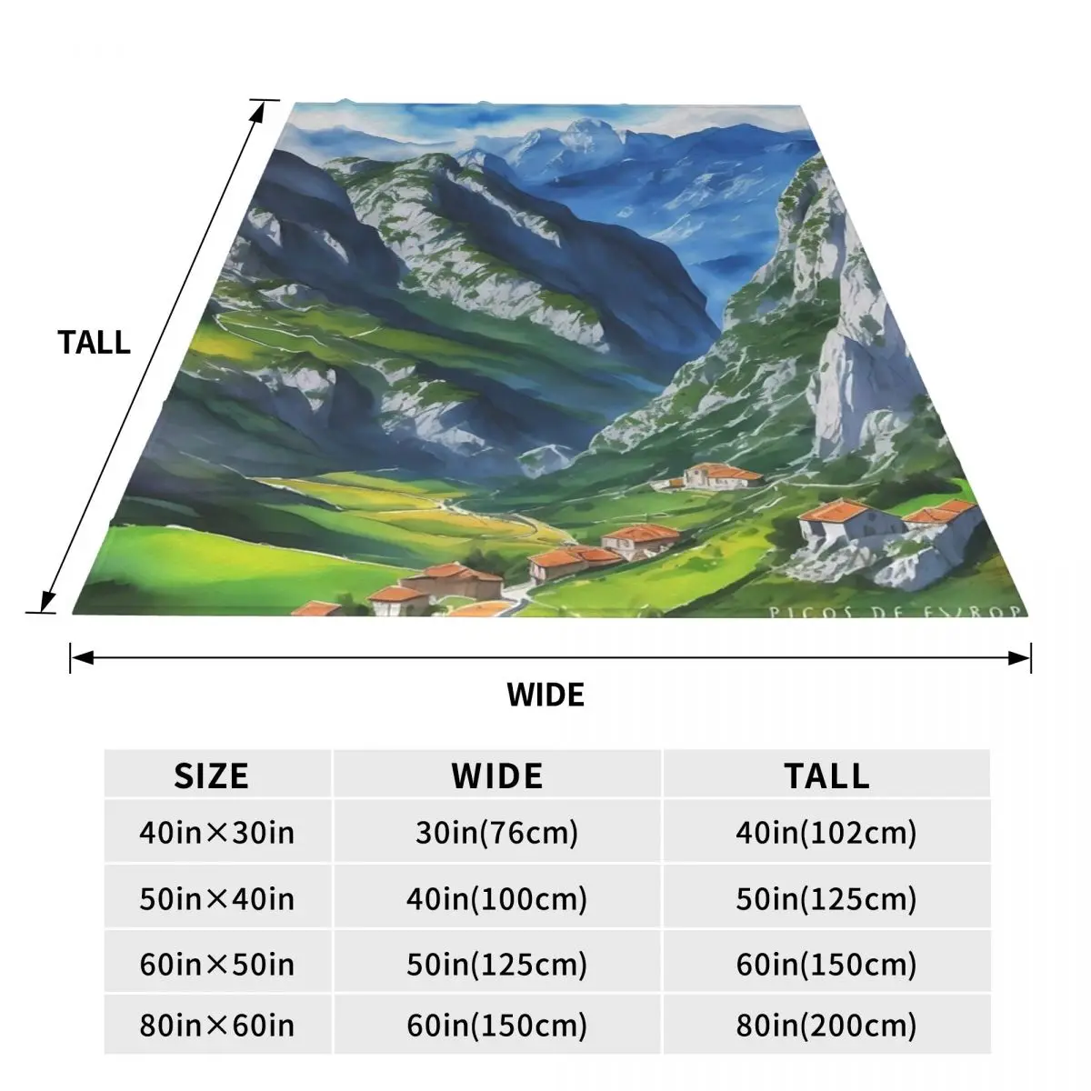 Покрывало на кровать для путешествий Королевский размер пикс Европы в Астурии