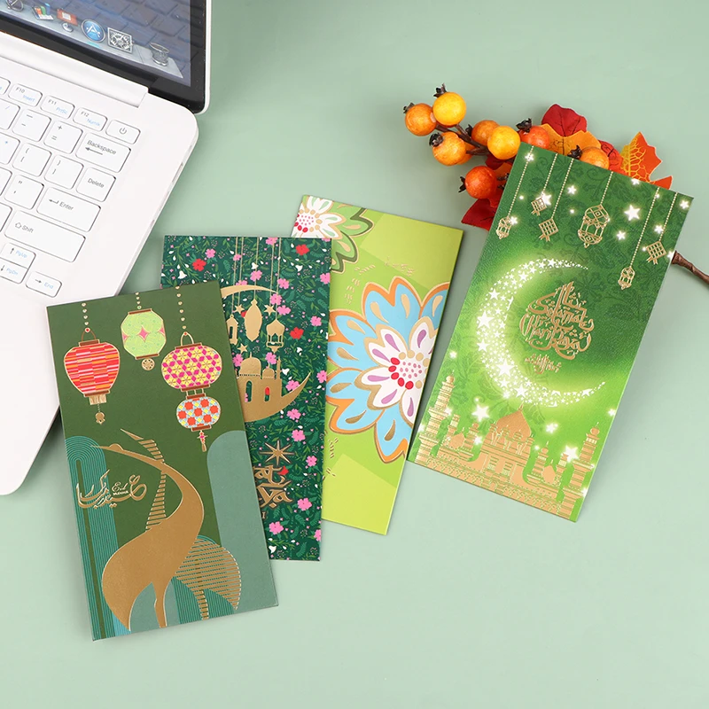 

6Pcs/Set 2023 EID Mubarak Envelopes Paper Bag Money Cash Packet Islamic Muslim Party Kareem Ramadan Decoration Eid Al-fitr Gift