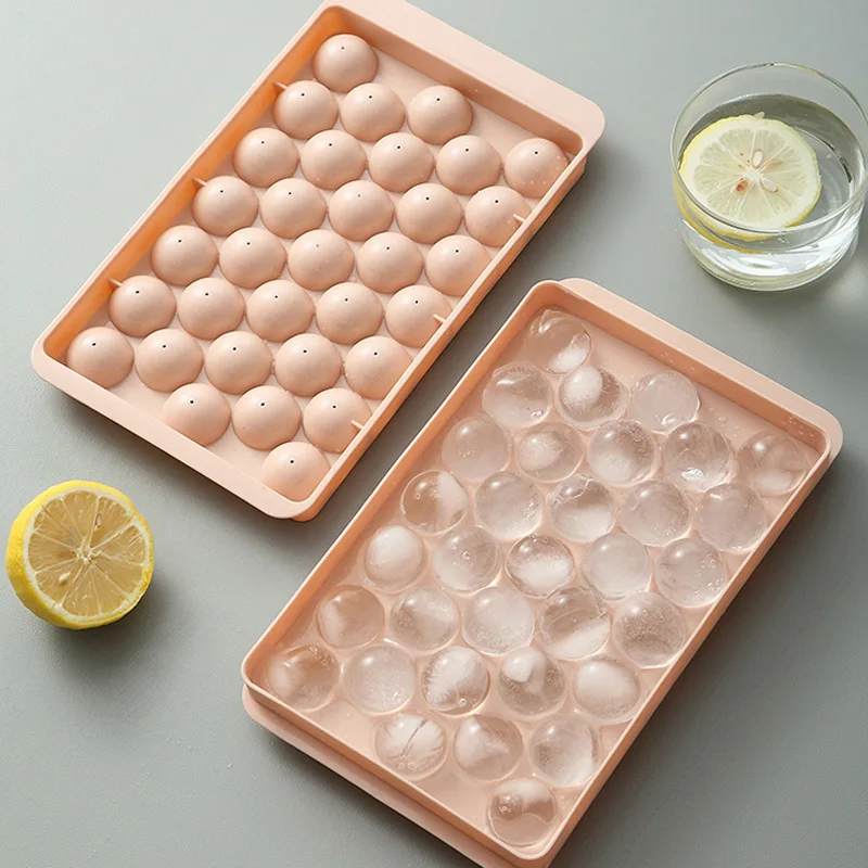 

18/33 Grid Ice Cube Tray 3D Ice Ball Maker with Cover DIY Ice Mould for Whiskey Cocktail Cold Drink Bar Party Kitchen Gadgets