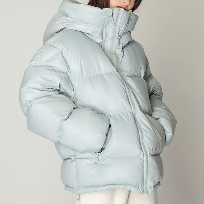 

2022NEW New Winter Women Hooded 90% White Duck Down Jacket Casual Female Thick Warm Loose Down Coat Chic Ladies Snow Outwear