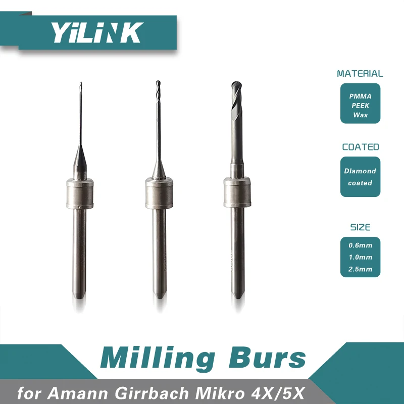 Стоматологический фрезерный станок с хвостовиком Amann Girrbach размер 3 мм 0 6/1 0/2 5