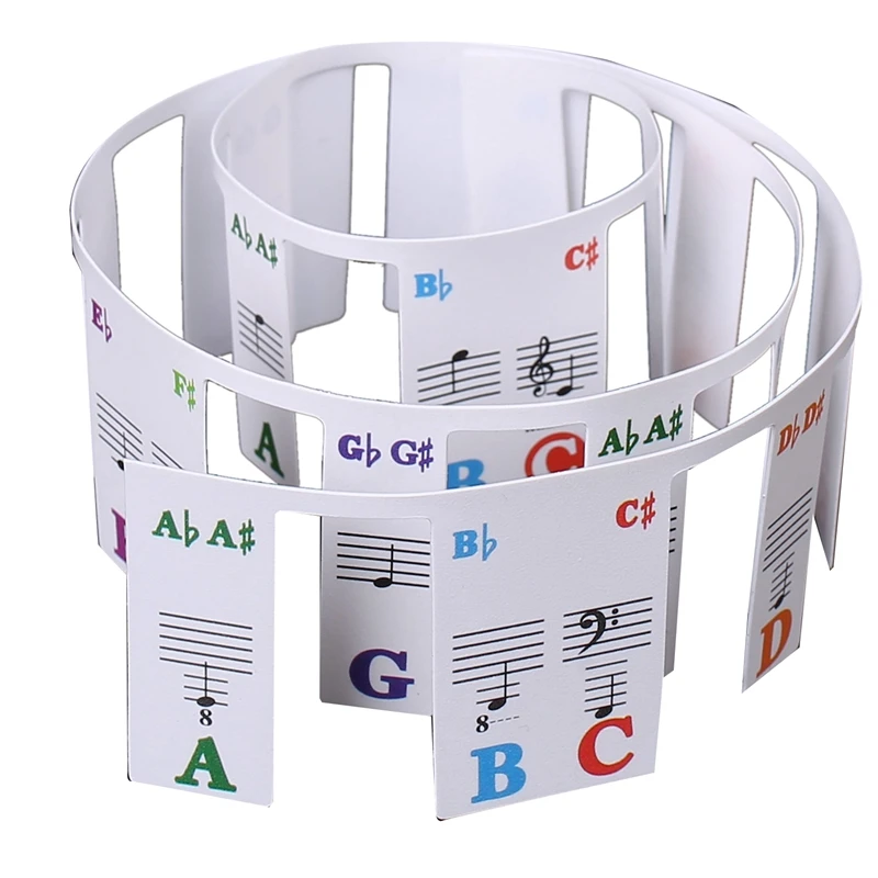 Piano Keyboard Stickers Grand/Electric Keys Stave Notation Note Strip Label Symbol For Beginners Students |