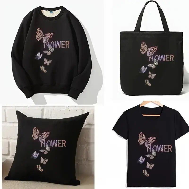 Переводная наклейка Бабочка сделай сам-большая металлическая аппликация для