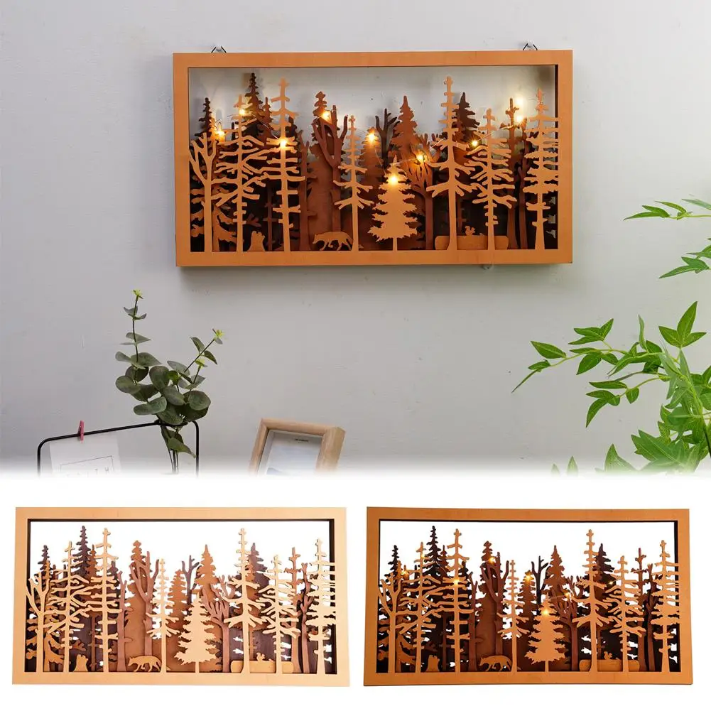 

Forest Wildlife Handcrafted Art Wooden Forest Decor Animal Framed Statues Woodland Decor Mountain Cabin Wall Lodge Wildlife J1H5