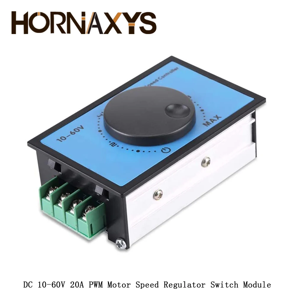 

PWM Motor Speed Regulator 20A DC 10-60V 12V 24V 36V 48V Adjustable Motor Speed Controller Voltage Regulator Switch Module