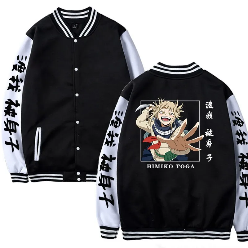 

Куртка химико Тога унисекс, Женская бейсбольная куртка с рисунком аниме Моя геройская академия, мужская куртка в стиле Харадзюку, пальто в с...