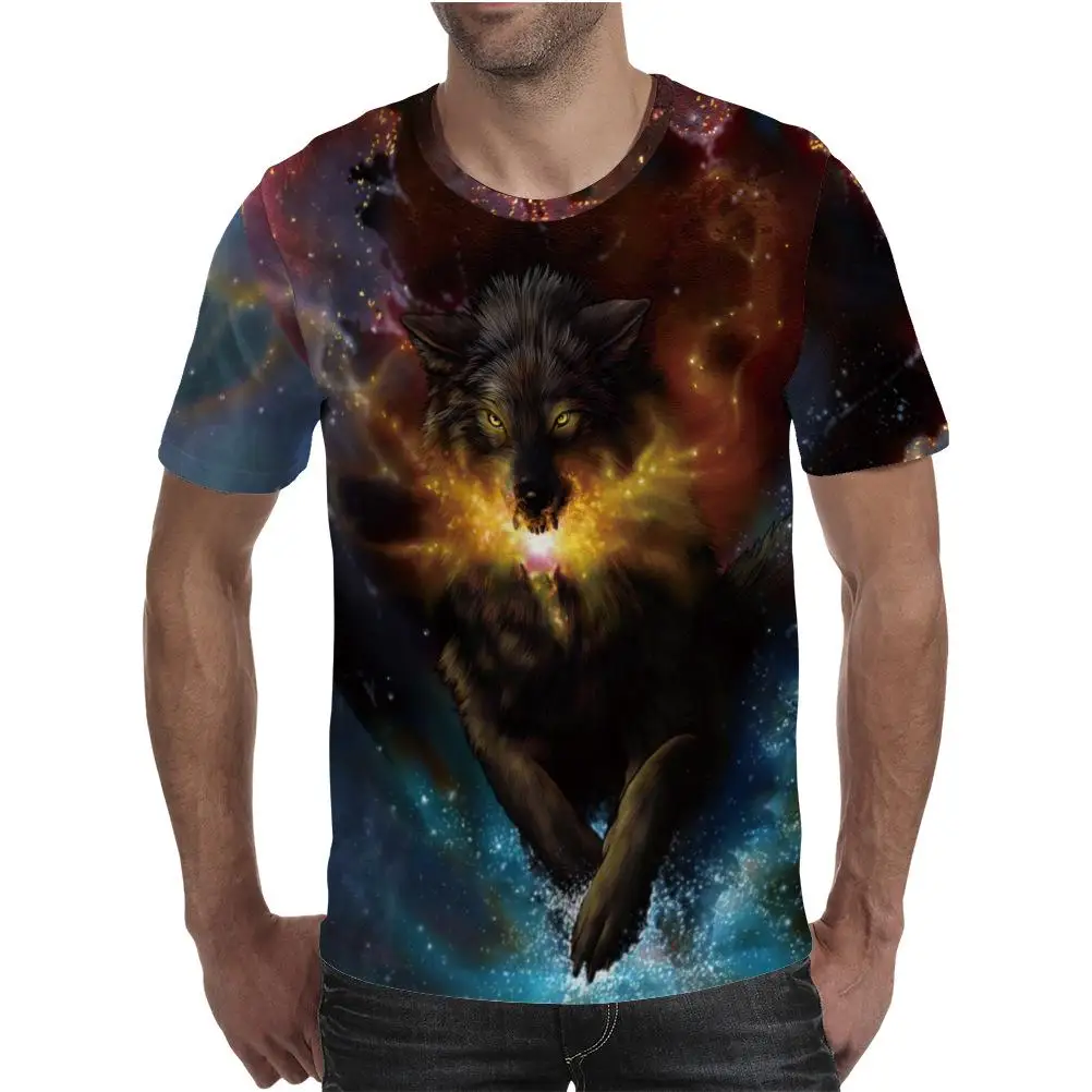 

Summer Men Women 3D Animal Wolf Graphic T Shirts Short Sleeve Fashion Sports T-shirt Casual Tee Clothing Child Boy Girl Tops