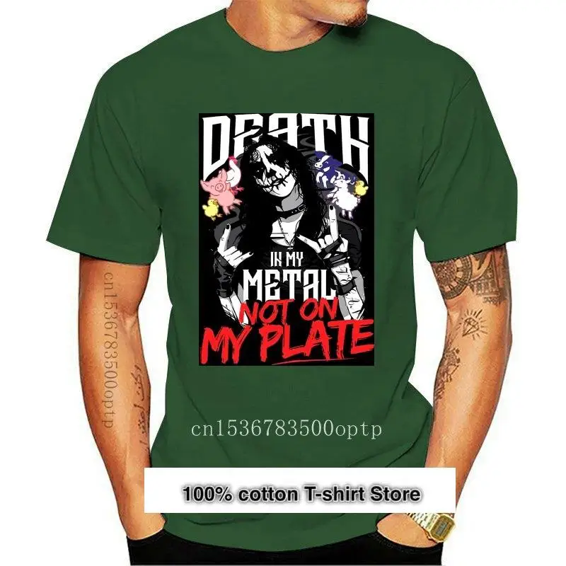 

Ca mi seta de Death In My Metal para hombres, ca mi sa negra de 100% хлопок, стиль vegano, no доступен на mi plato