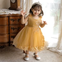 vestidos 2022 new sleeveless princess dresses for kids bow first birthday costumes evening dress baby girl mesh party dress 0 4y