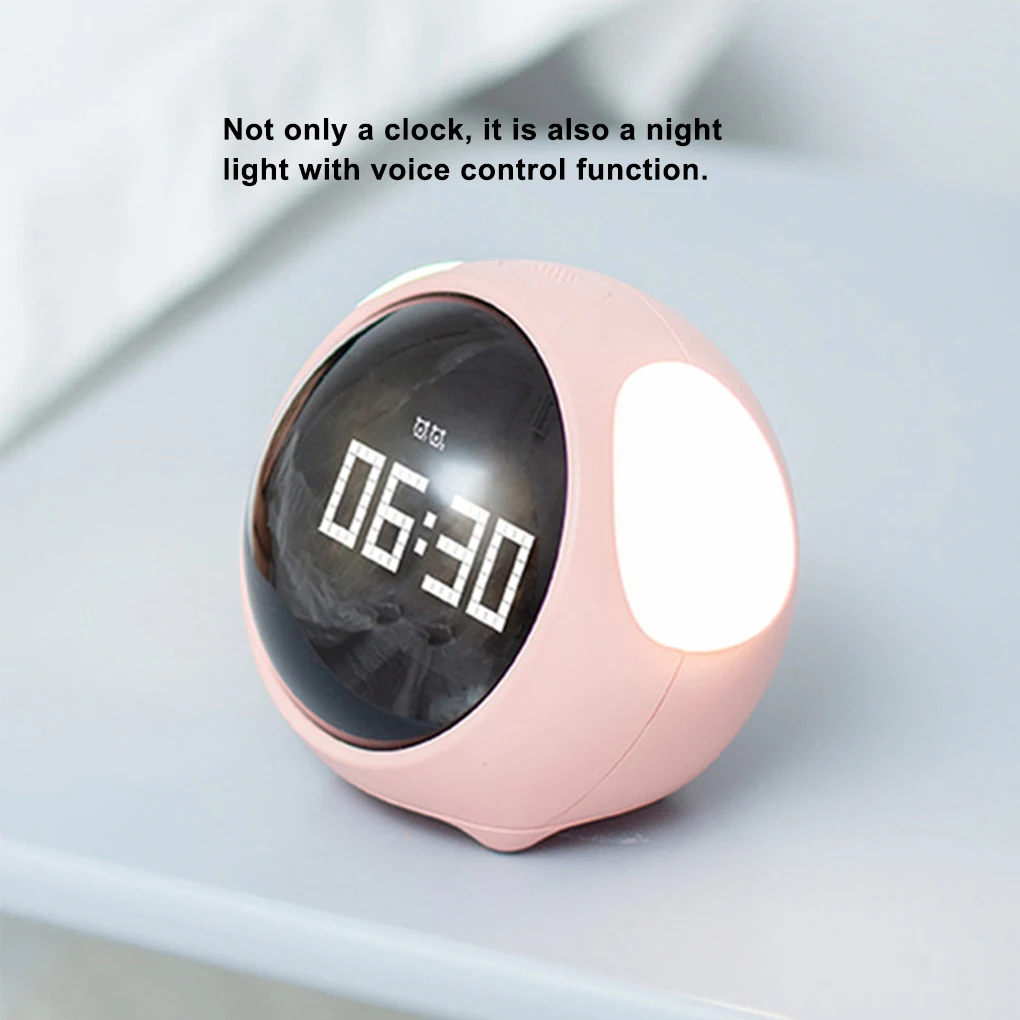 

Expression Alarm Clock LED Snooze Digital Bedside Clock Cartoon Voice Control Night Light Child Alarm Clock