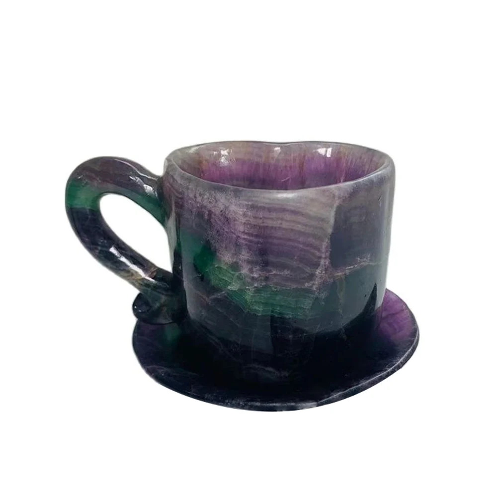 

Один набор красочных хрустальных чашек, радужные чайные чашки из флюорита, полированные кварцевые чашки ручной работы для коллекции, подарок, домашний декор, фэншуй