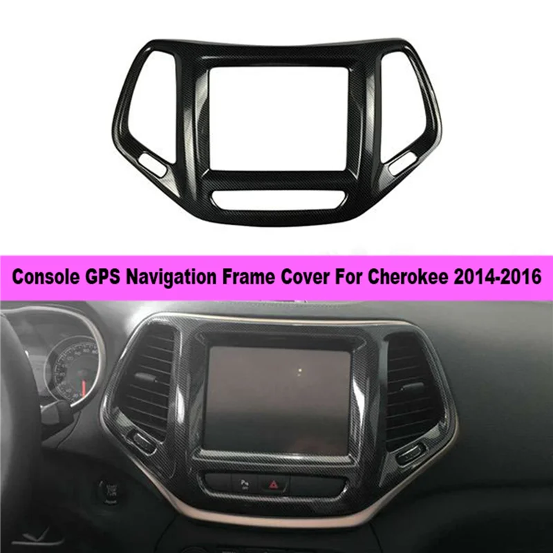 

Панель приборной панели автомобиля, панель GPS-навигатора, отделка панели для Jeep Cherokee 2014-2016, углеродное волокно