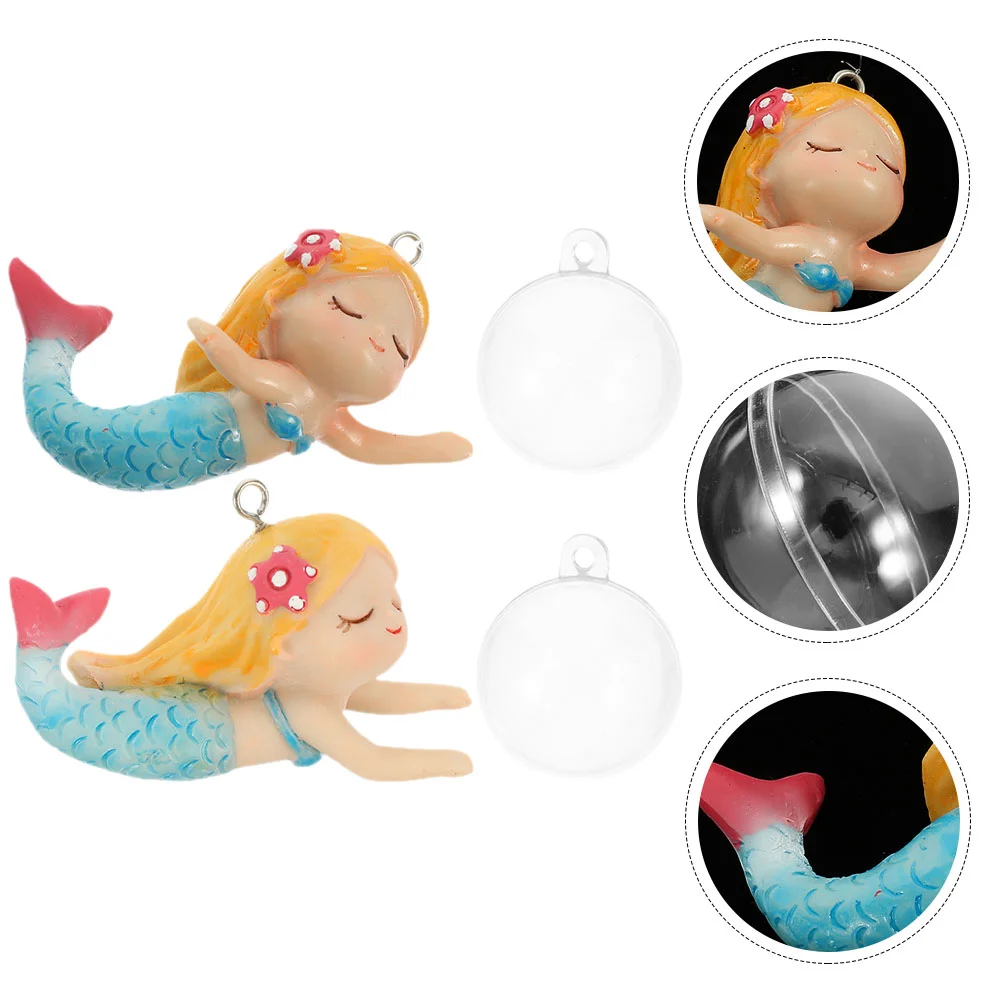 

2 Pcs Mermaid Ornaments Tank Model Fish Tank Decors Decorate Floating Decor Resin Floating Mermaid Statue Fish Tank Accessories