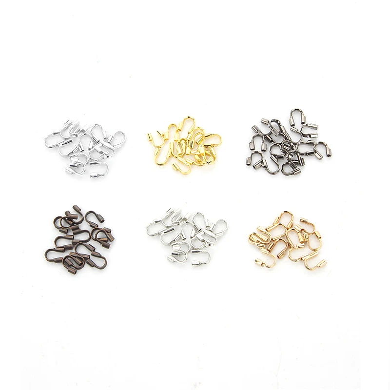 

100pcs U Shaped Positioning Tube Crimp Cords Clasps Connector Tailpipe DIY Accessories For Jewelry Findings