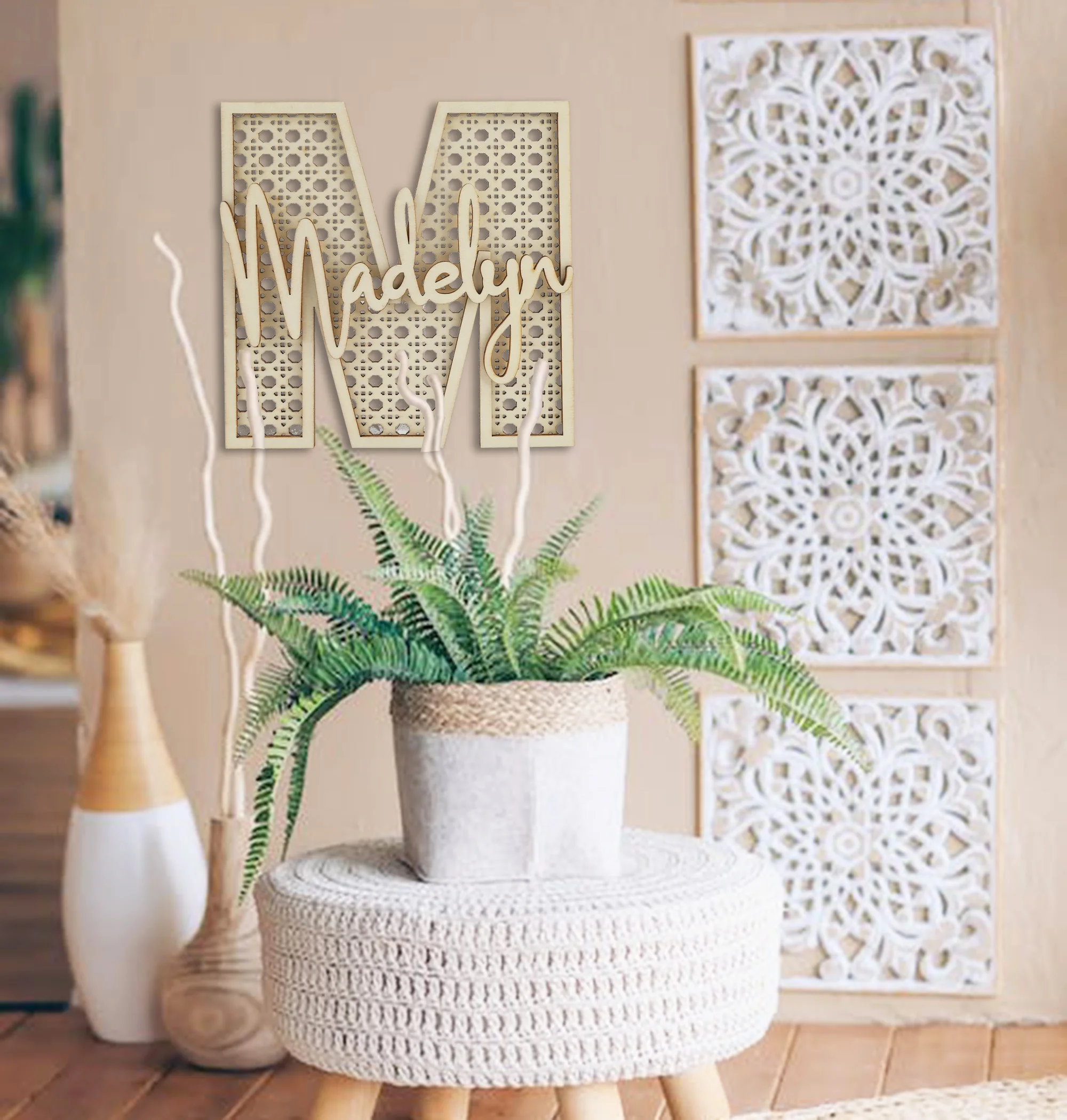 Customizable nameWooden Ornaments English Alphabet Creative Decorative Sign Rustic Style Wedding Gift For Home Room Decoration