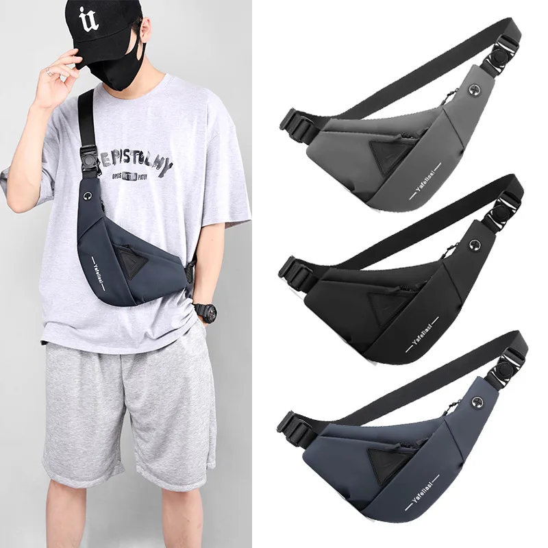 

Fashion Travel For Bag Ergonomic Film Left Leather And Messenger Bag Waterproof Bag Right New Men Chest Shoulder Pack