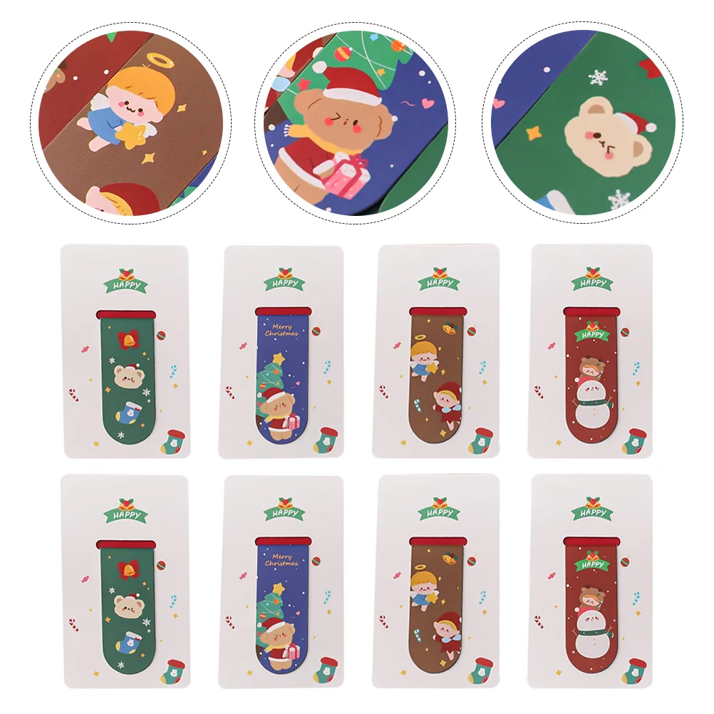 

12Pcs Xmas Party Supplies Christmas Student Gift Magnetic Page Clips Page Clip Bookmarks Students Bookmarks
