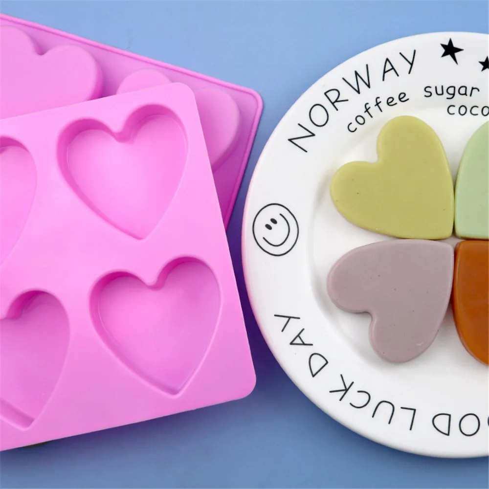 

6 Cavities Heart Silicone Soap Mold DIY Love Soap Making Chocolate Baking Candle Mold Gifts Craft Supplies Home Decor