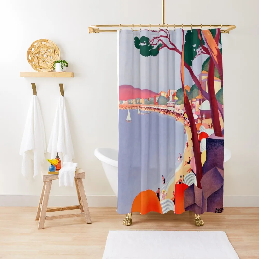 Винтажная французская душевая занавеска на Лазурный берег эте-на-Лазурном