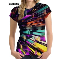 2022 new fashion womens clothing 3d printed t shirt summer short sleeve tee