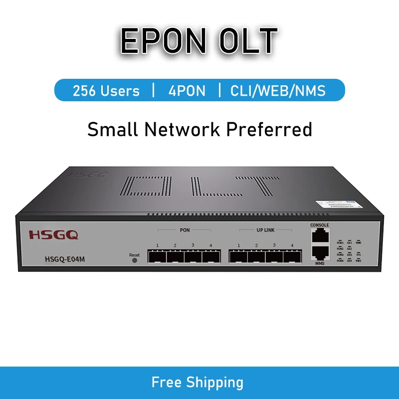 4pon Mini EPON OLT HSGO-E04M интерьерная сеть SNMP CLI HA7004T совместимая с HUAWEI ZTE FIBER HOME EPON XPON ONU Бесплатная доставка