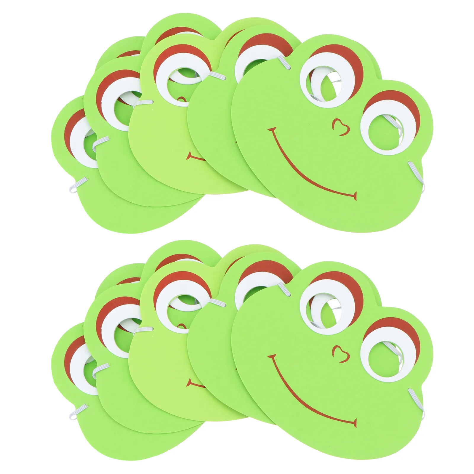 

10Pcs Cartoon Kids Mask Creative Party Mouth Cover Chic Face Decor Green