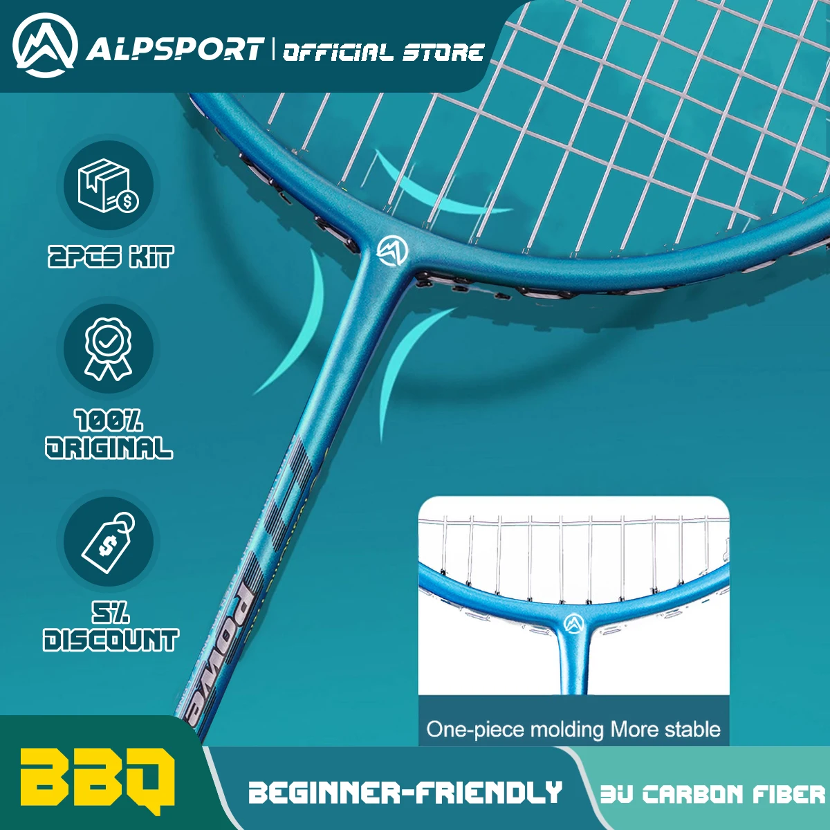 

ALP BBQ 2psc/lot 3U Ultra Lightweight 85g G4 Badminton Racket T700 Attack 100% Full Carbon Training Equipment