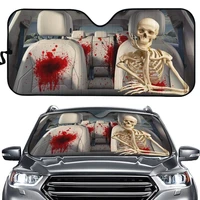 universal car windshield skull pattern fashion auto interior accessories foldable uv protect front window sunshade