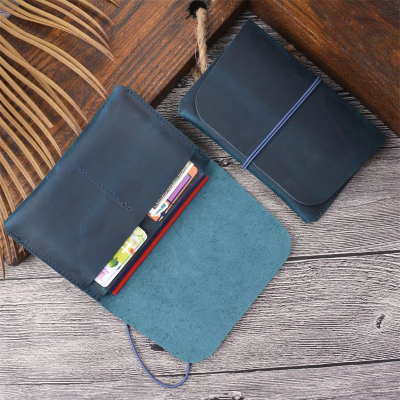 Vintage Leather Passport Holder Document Holder Layer Leather Boarding Card Wallet Men's Card Holder Passport Holder 1 Pcs