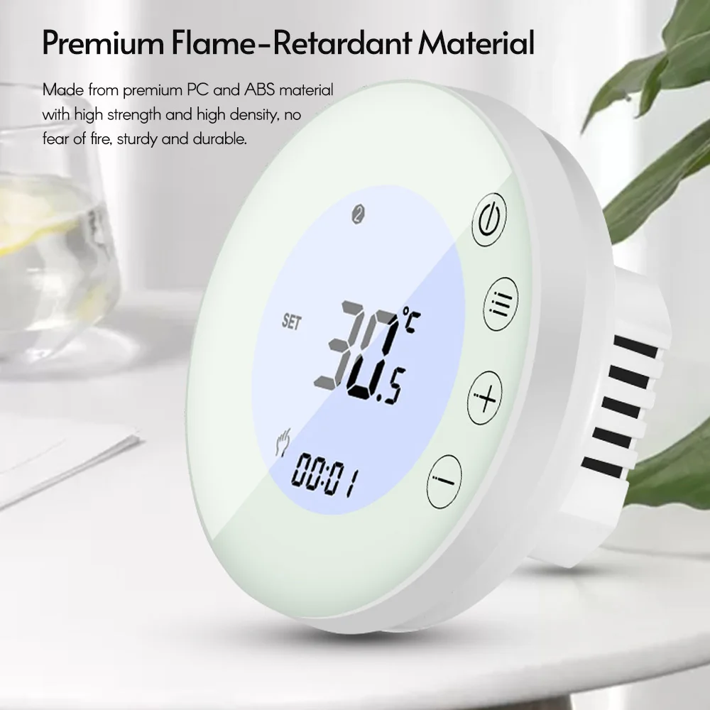 

LCD Touch Screen Temperature Controller Thermoregulator with Round Backlight Electric Heating Room Thermostat