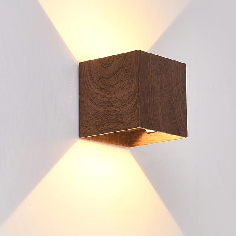 

Decor Wabi Lamp Led Log Light Sabi Up Japan Bedroom Sconce Room Down Imitation Wall Wood Wall Bedside Walnut Corridor Living