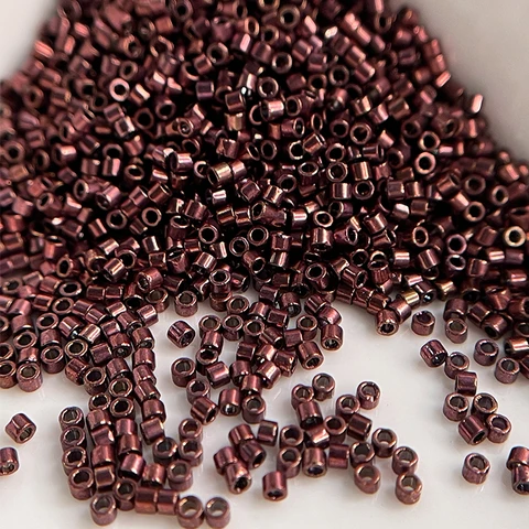Японские стеклянные бусины DB 1,3x1,6 мм 1000 шт. металлический бронзовый цвет